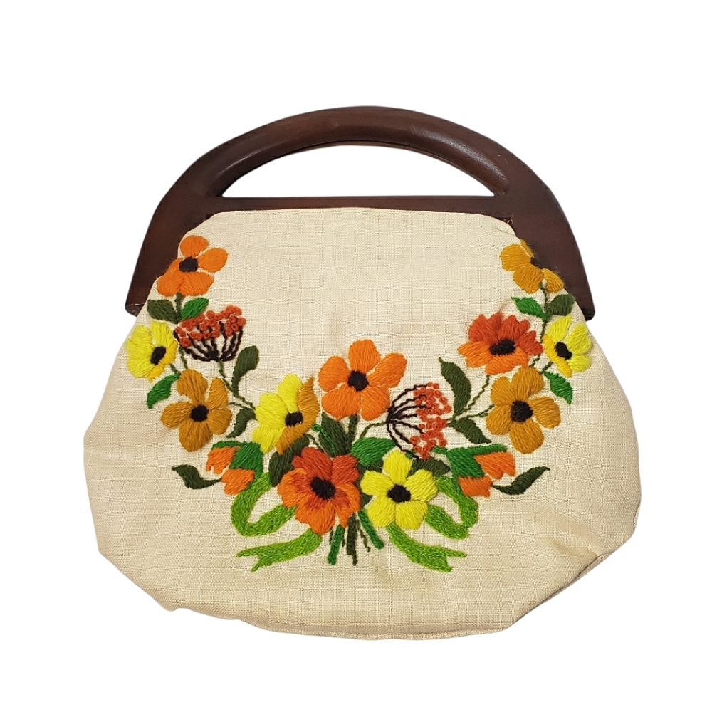 Vintage Floral Embroidered Bag